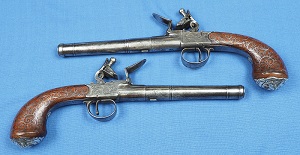 Pair of Silver wire Pistols by Bunney c1779