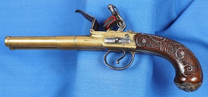 Rare Sliding Cut-Off SxS Flintlock Pistol c1730