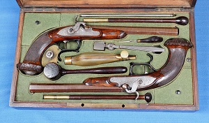 French Cased Dueling Pistols Marked Gosset