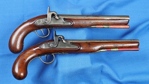 Pair of Bird & Ashmore Livery Conversion Pistols