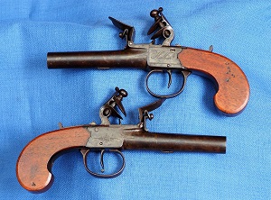 Pair of Pocket Pistols Marked Hallick